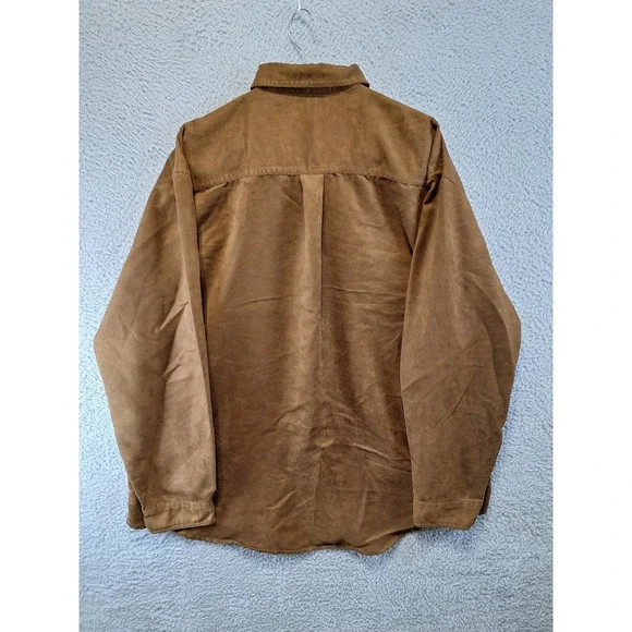 Knightsbridge Button Up Shirt XL Brown Faux Suede Streetwear Workwear Gorpcore - Picture 4 of 7